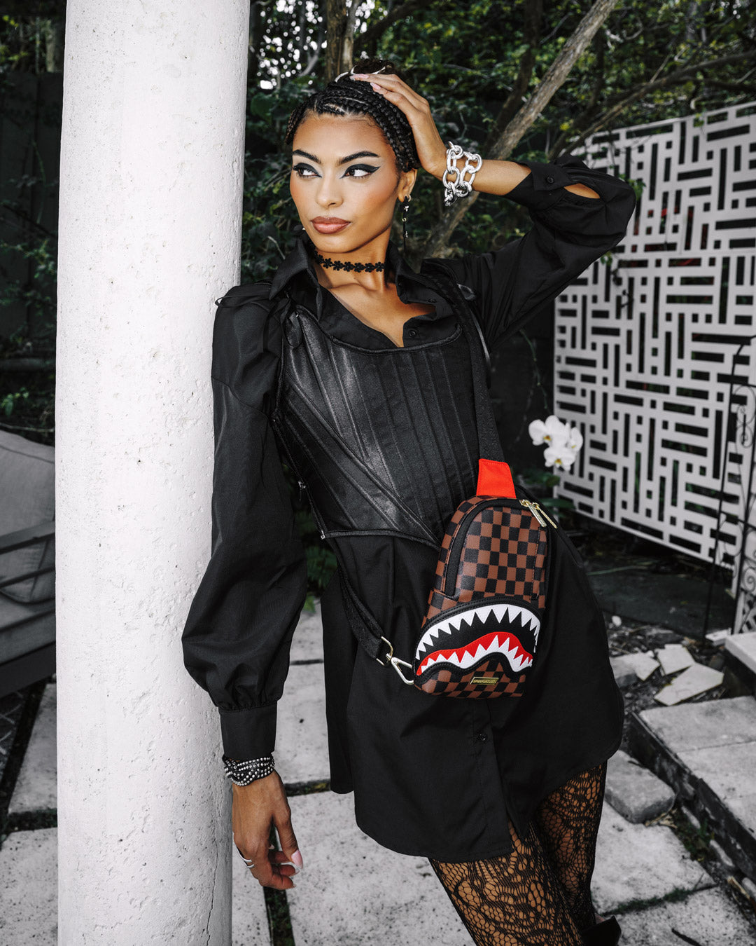 SAWTOOTH SHARKS IN PARIS ONE-STRAP SLING